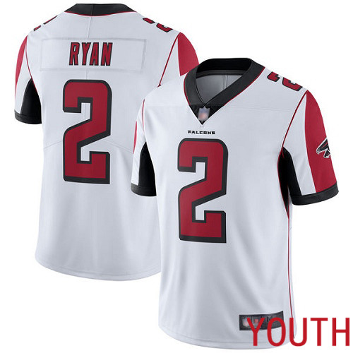 Atlanta Falcons Limited White Youth Matt Ryan Road Jersey NFL Football #2 Vapor Untouchable->nfl t-shirts->Sports Accessory